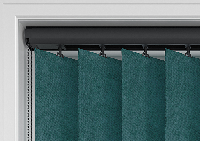 Flori Faux Suede (Blackout), Deep Teal - Vertical Blind - Image 11